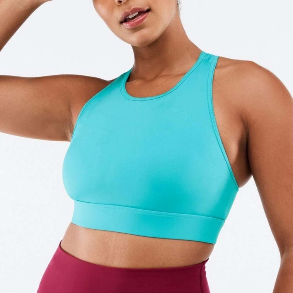 Fabletics Trinity High Impact Sports Bra Turquoise XXL NWT